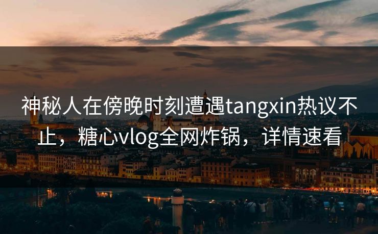 神秘人在傍晚时刻遭遇tangxin热议不止，糖心vlog全网炸锅，详情速看  第1张