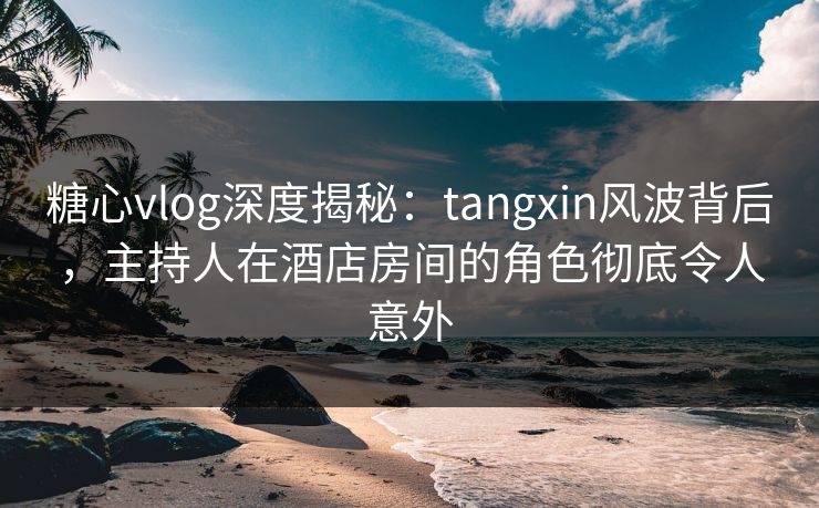 糖心vlog深度揭秘：tangxin风波背后，主持人在酒店房间的角色彻底令人意外